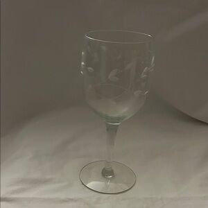 Princess House Clear Etched Wine Glass
